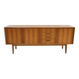 Scandinavian walnut sideboard, Möbelfabrik Linen, Horda, Sweden, 1960