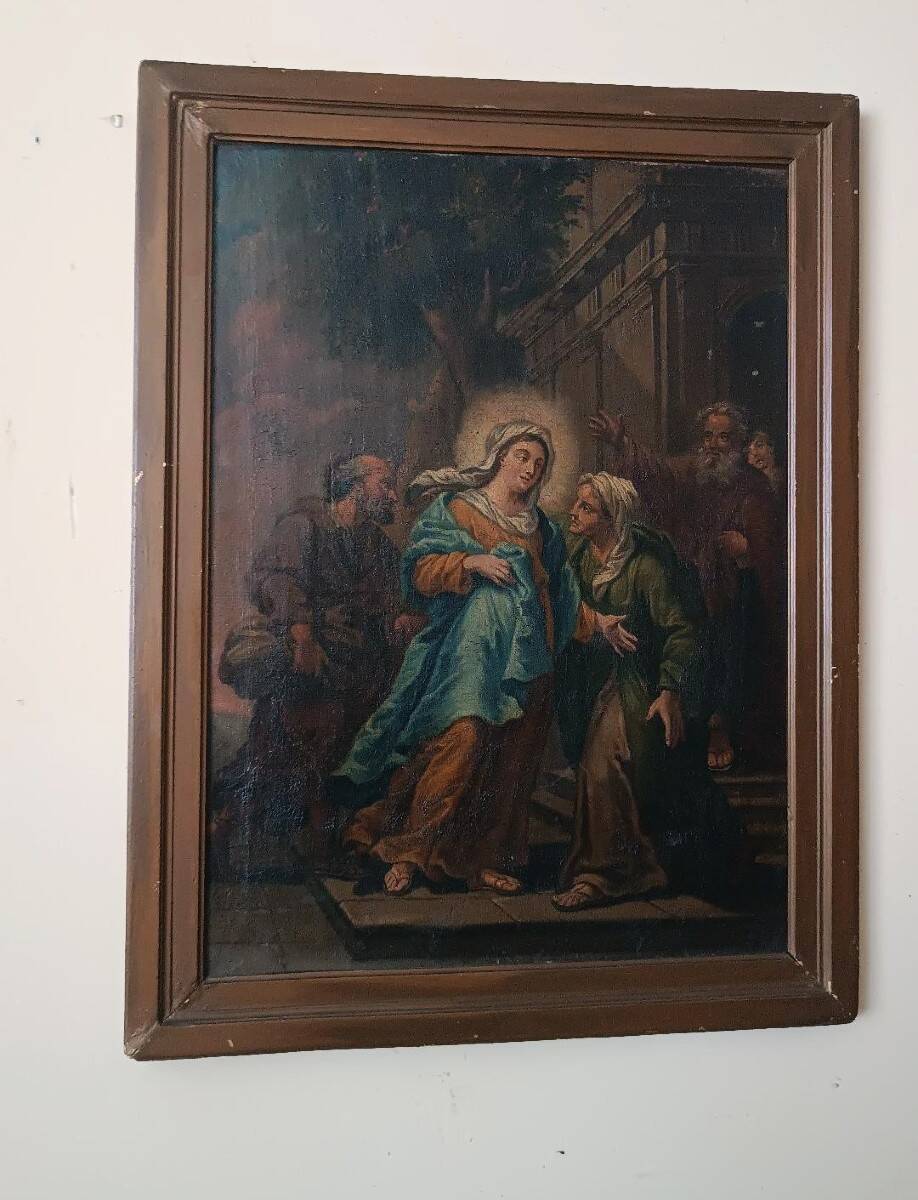 Oil painting on canvas, early Italian school, 18th century - Visitation