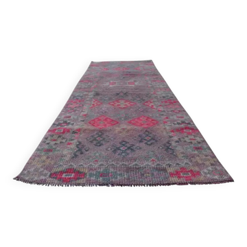 Tapis couloir étroit vintage turc bohème des années 1930 - 81 x 277 cm