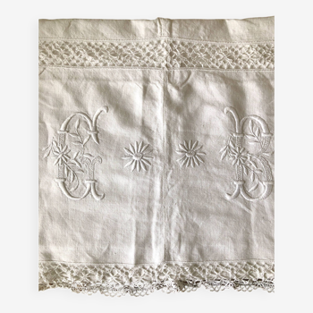 Old embroidered cloth, monograms and lace