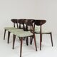 Modern set of 4 dining chairs, sage fabric