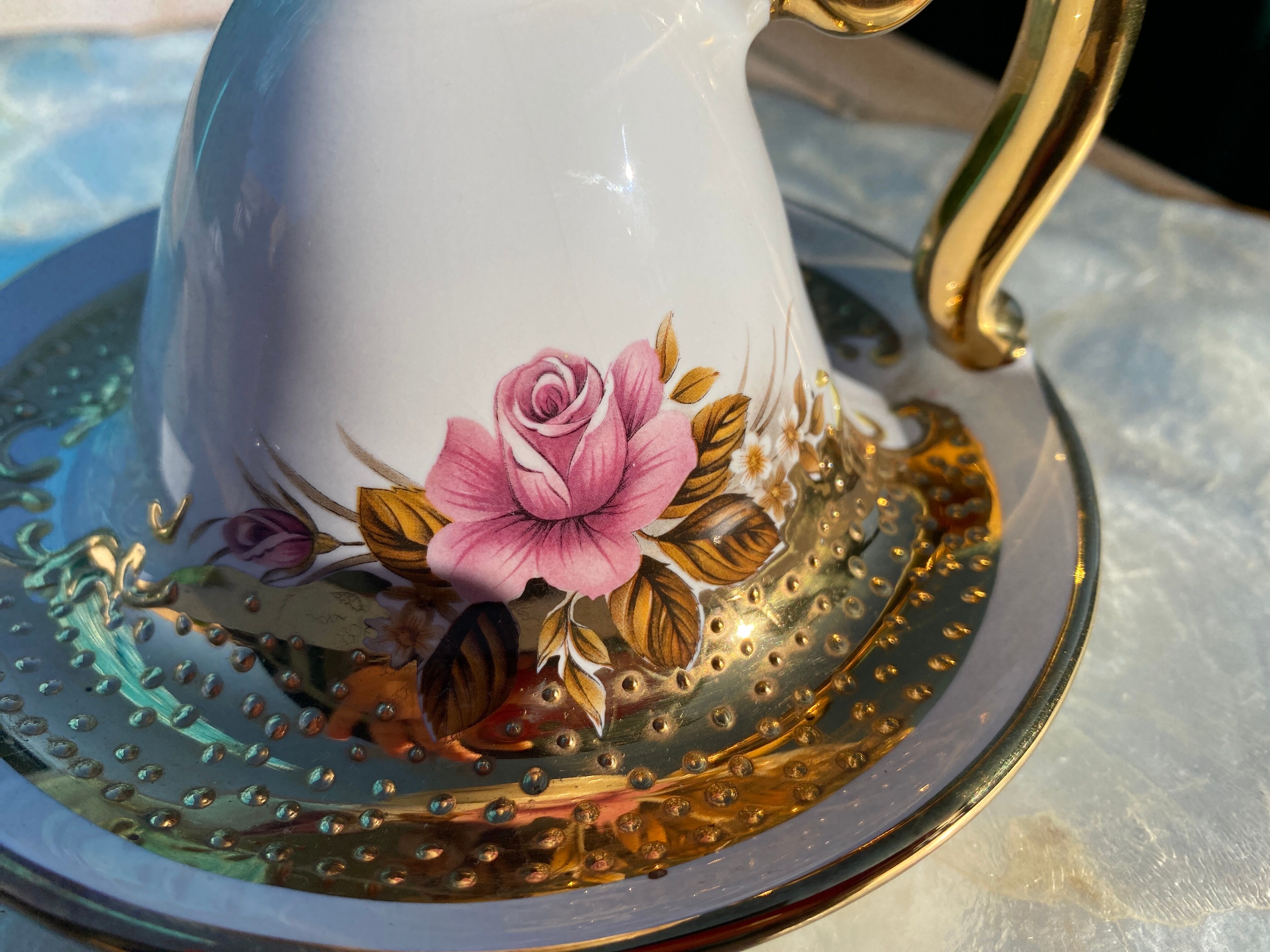 Vintage fine gold Spyropoulos candle holder