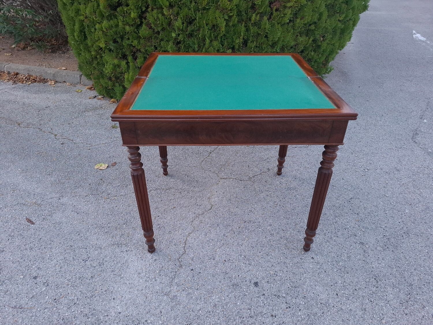 19th century mahogany games table, console