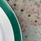 6 flat plates in white earthenware and green edging Digoin Sarreguemines vintage