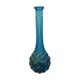 Bouteille vase bleu vintage verre moulé