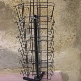 Black metal postcard turnstile display