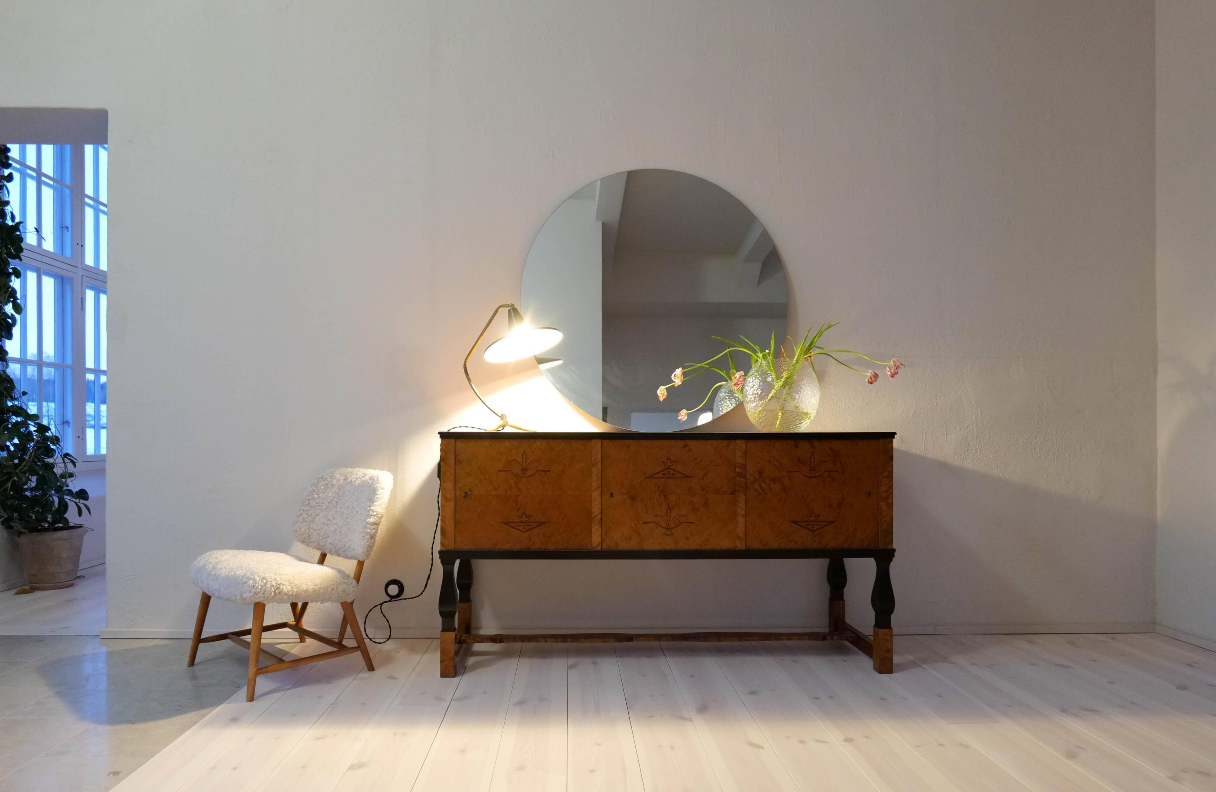 "Teve" Modern Mid-Century Chair in Lambskin/Shearling by Alf Svensson, Sweden, 1955