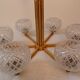 Lustre 6 branches laiton et verre