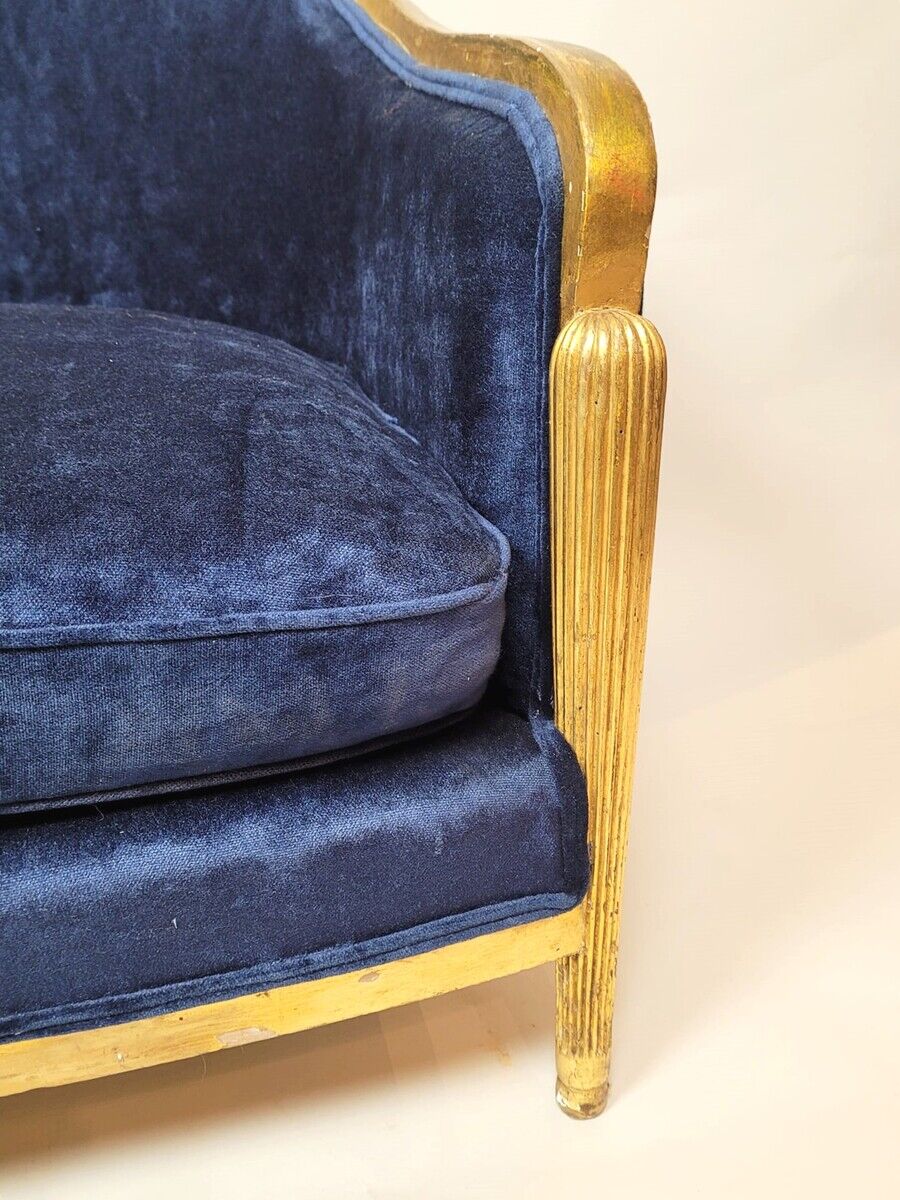 Art deco bench in gilded wood