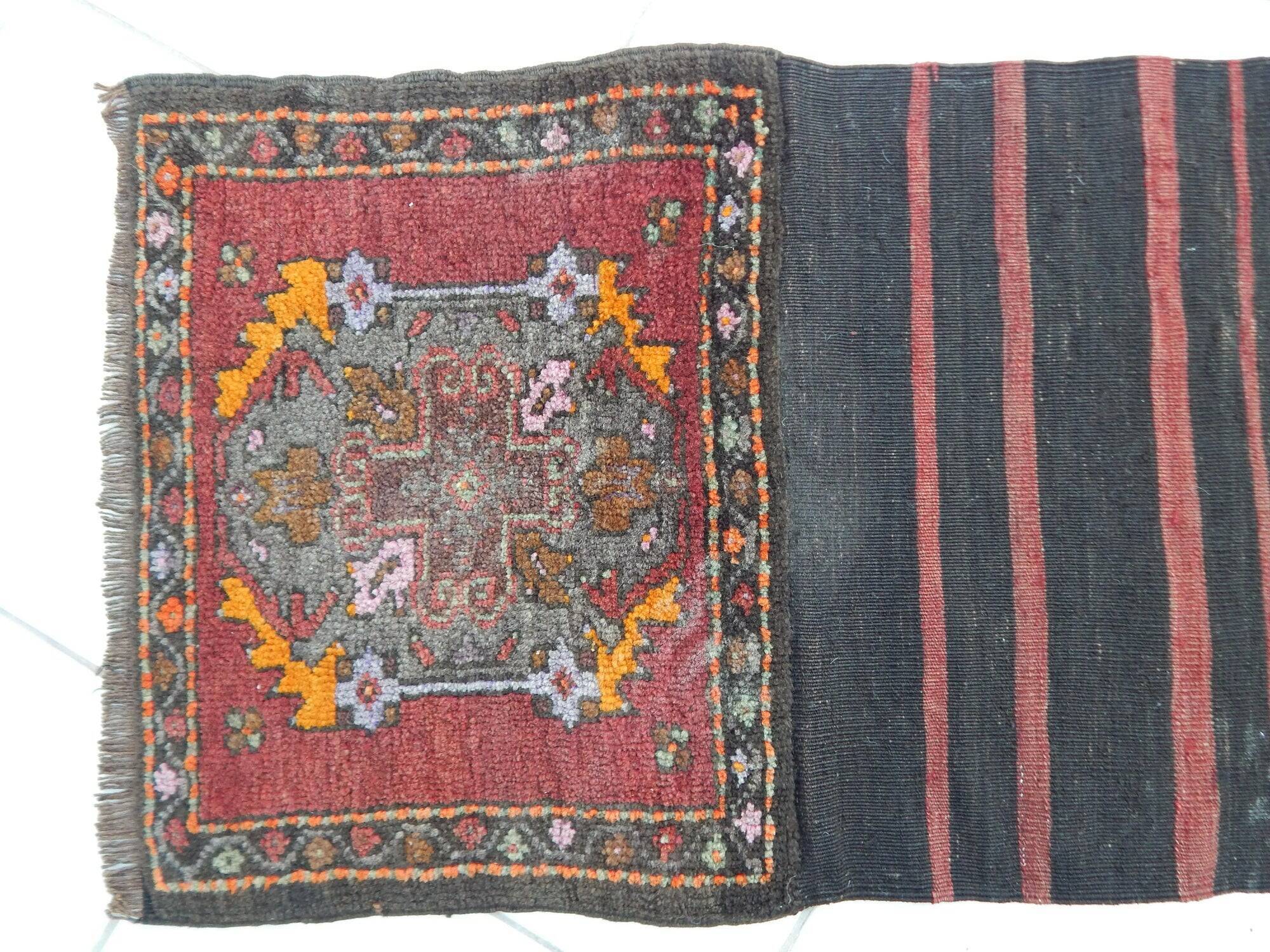 Vintage Turkish hallway rug 49x180 cm