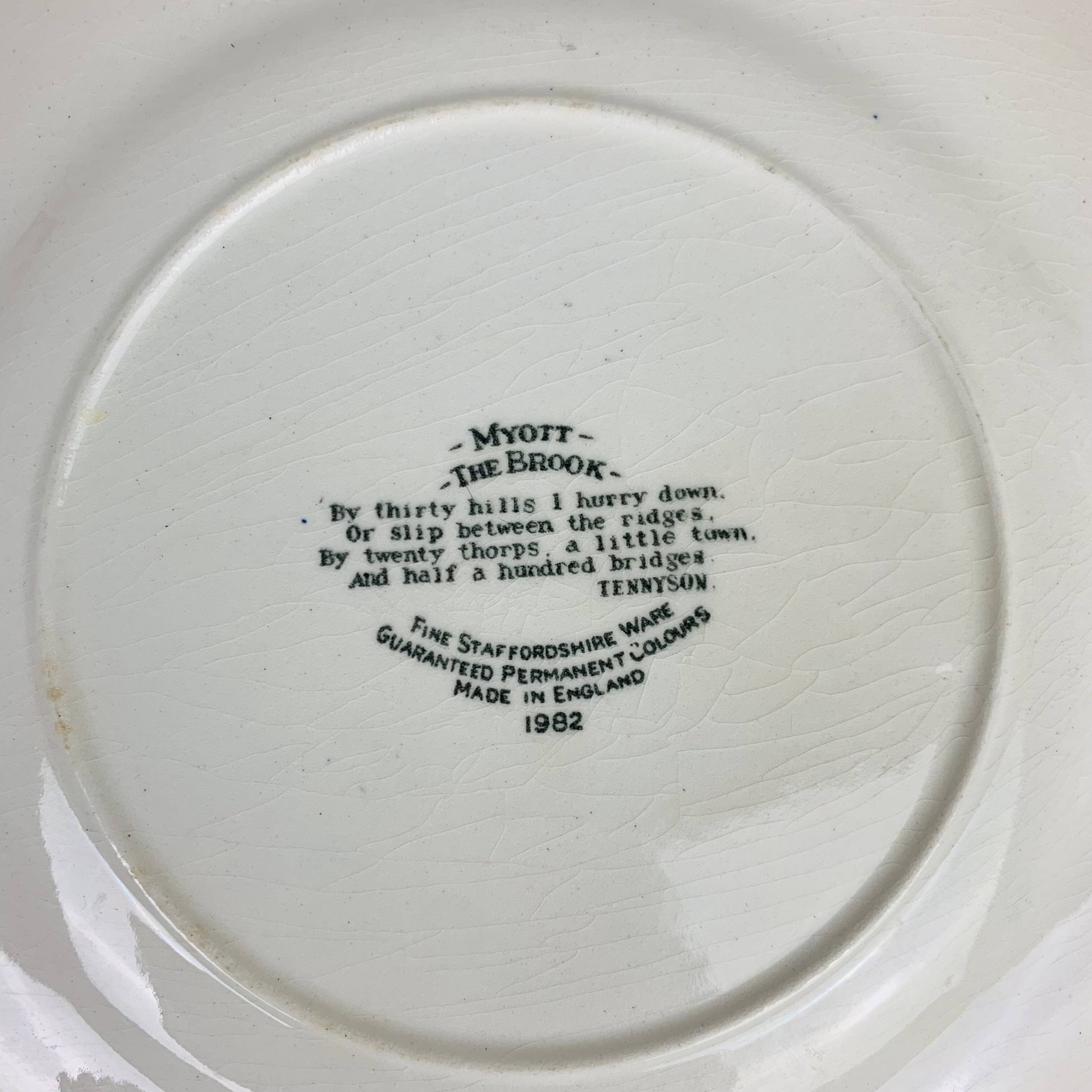 7 Myott The Brook English Ironstone Dessert Plates