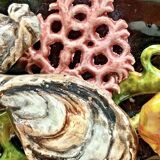 Large Vallauris slip dish 57x25 cm lobster fish