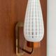 Scandinavian wall lamp in teak, brass and opaline from the 60s
