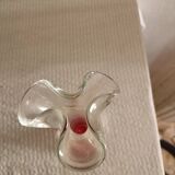 Vase tulipe Murano pied rouge
