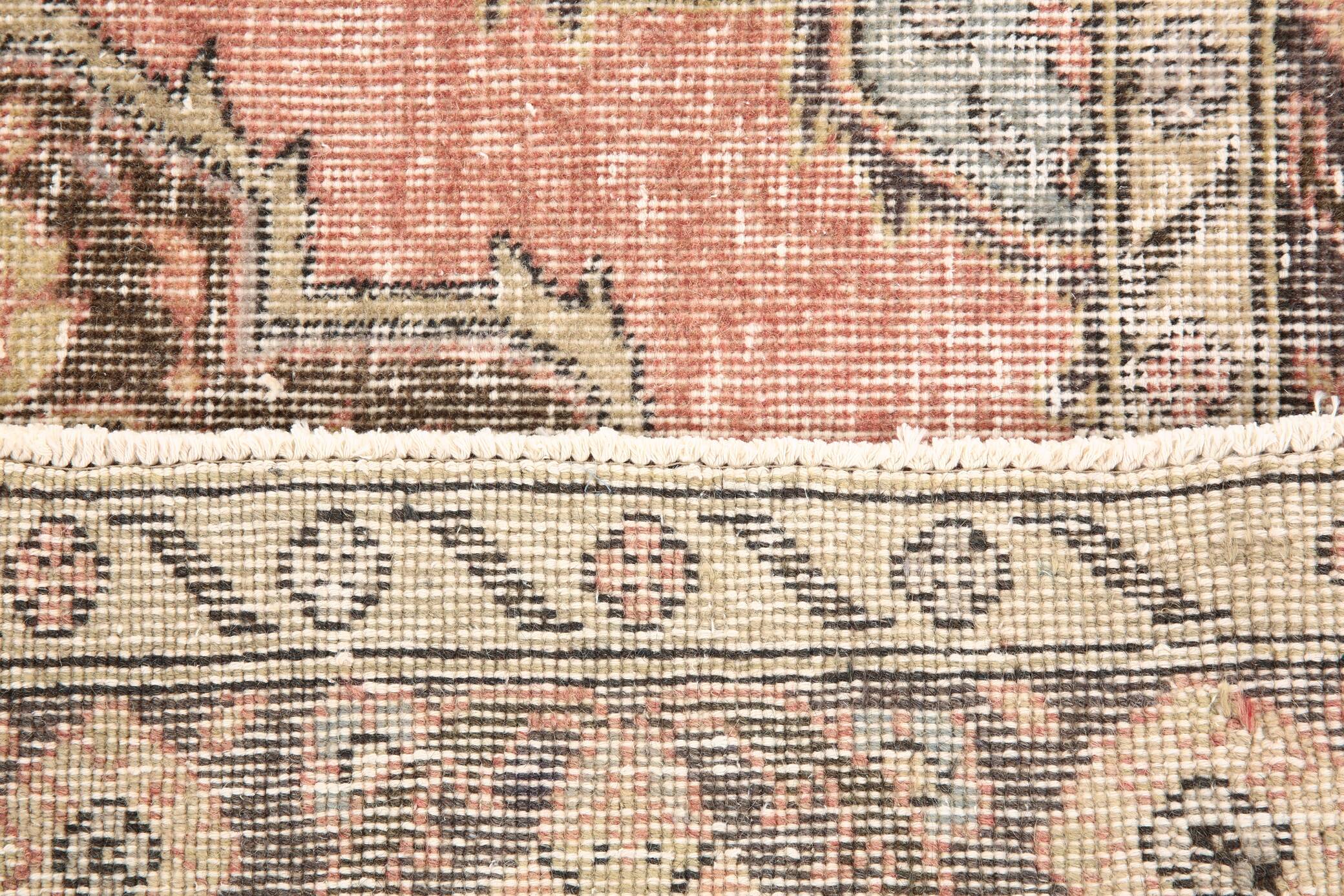 3x13 Pale Red Vintage Runner Rug, 85x388Cm