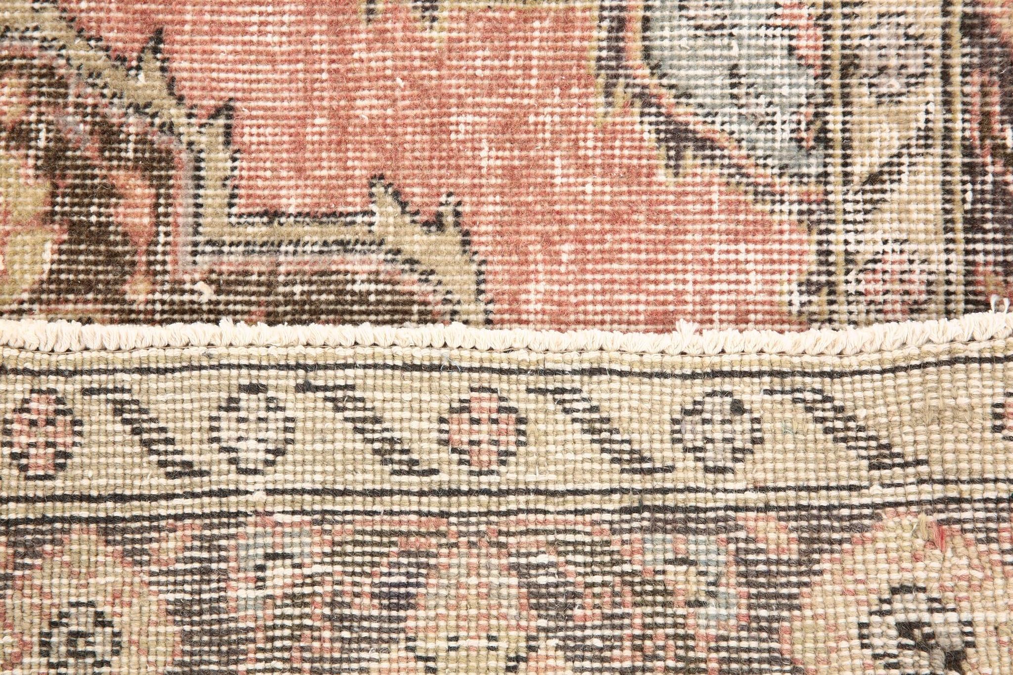 3x13 Pale Red Vintage Runner Rug, 85x388Cm