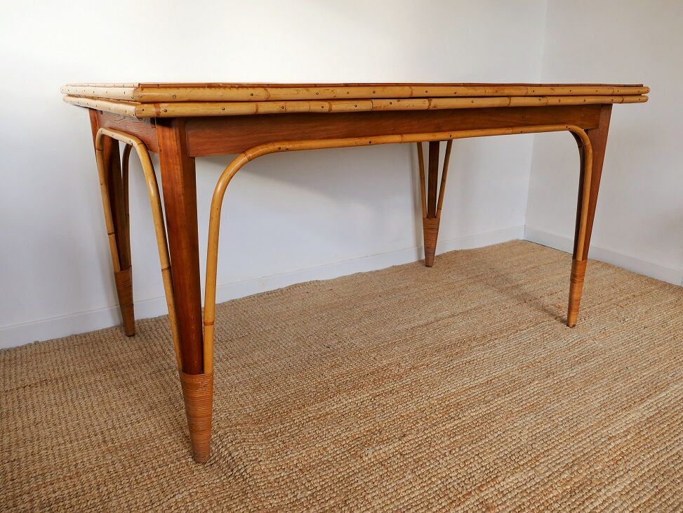 Rattan extension table