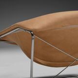 Leather and chrome Olivier Mourgue Cubique chair by Airborne, France 1968