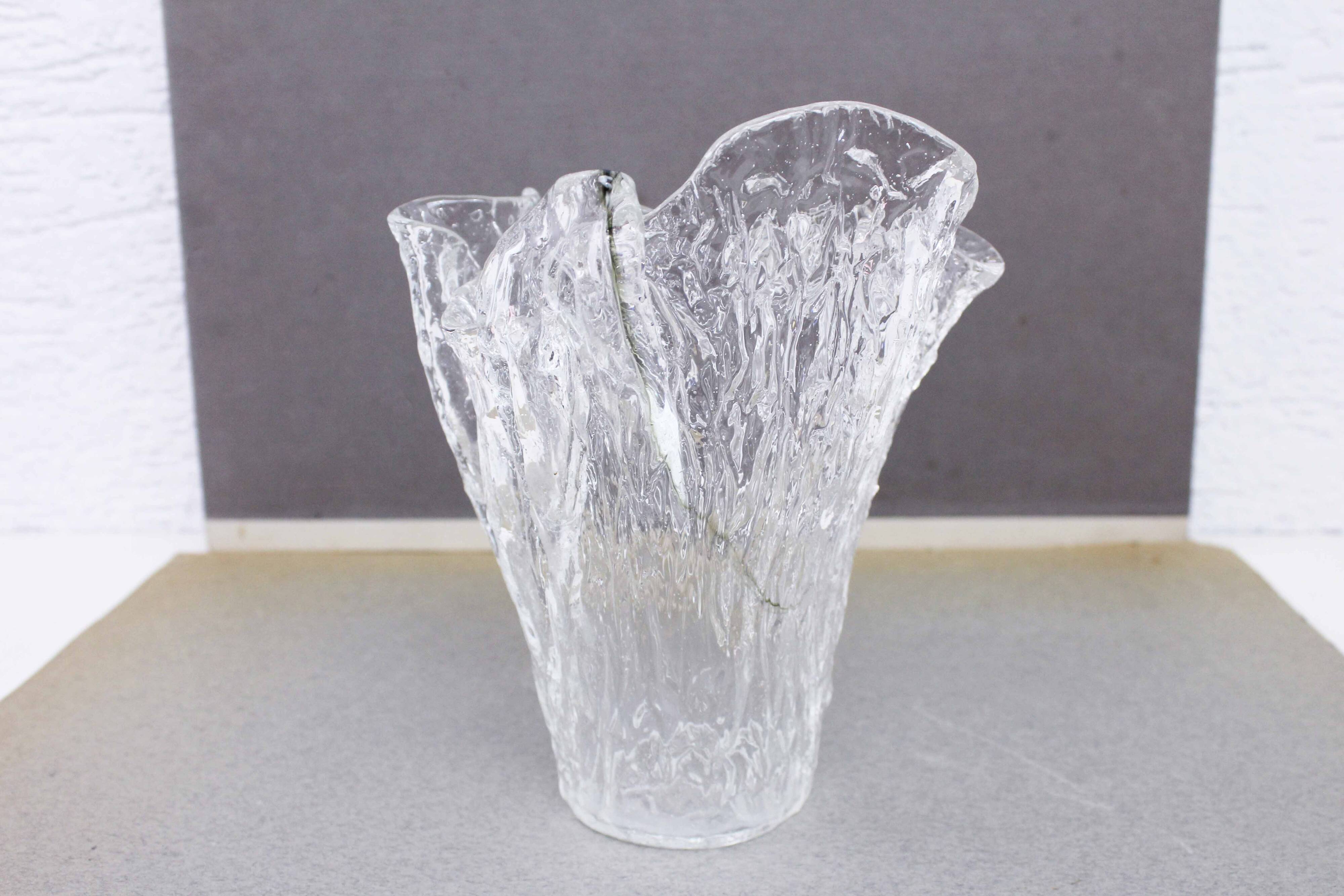 Folded glass vase 1970