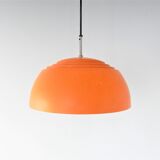 Swedish orange metal and glass pendant lamp by Hans-Agne Jakobsson, 1970s