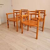 4× chaises de salle à manger brutalistes