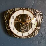 Vintage clock silent rectangular wall clock "Golden Black"