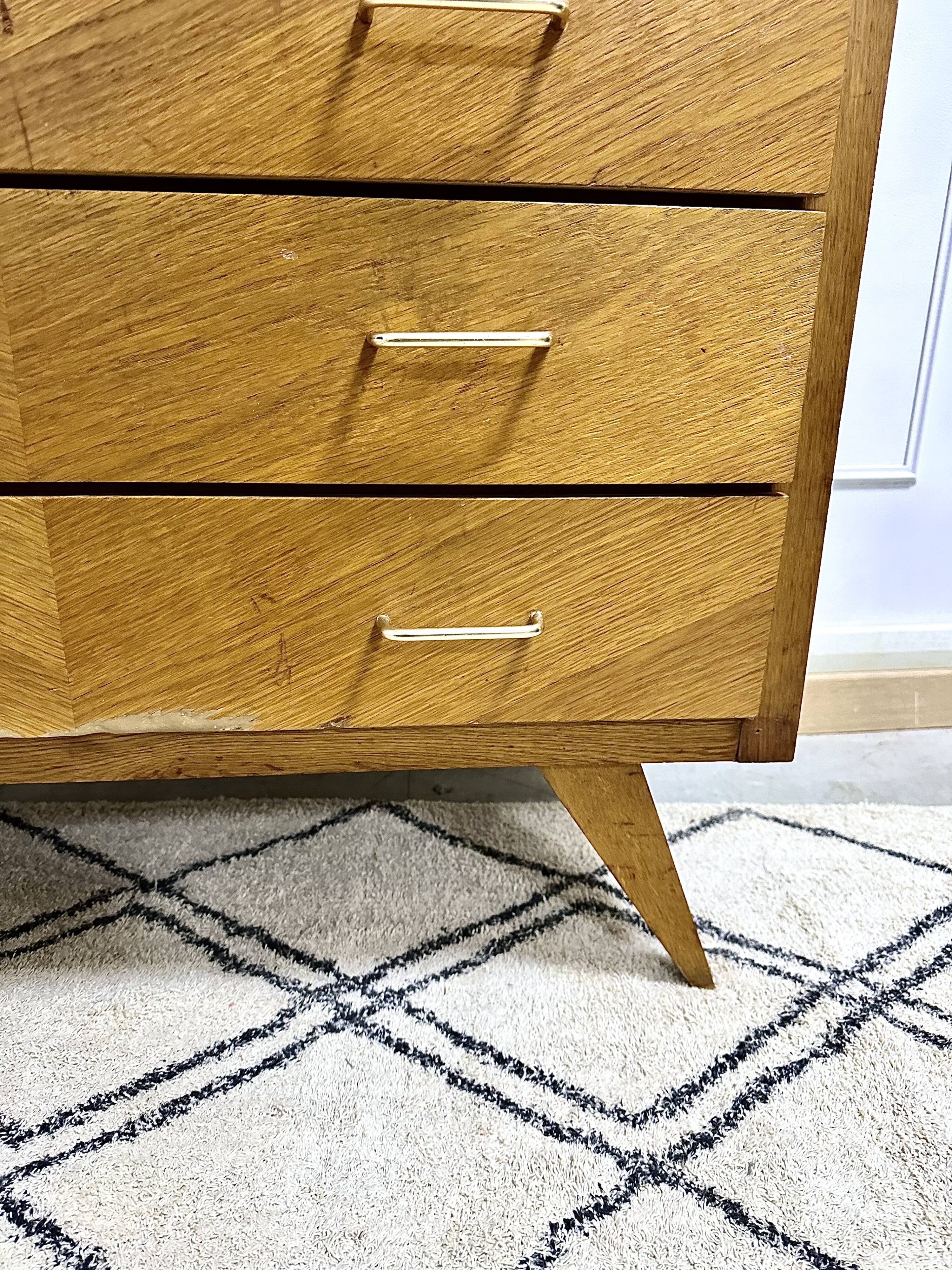 Vintage chest of drawers compass feet