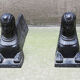 Old cast iron sphinx chenets