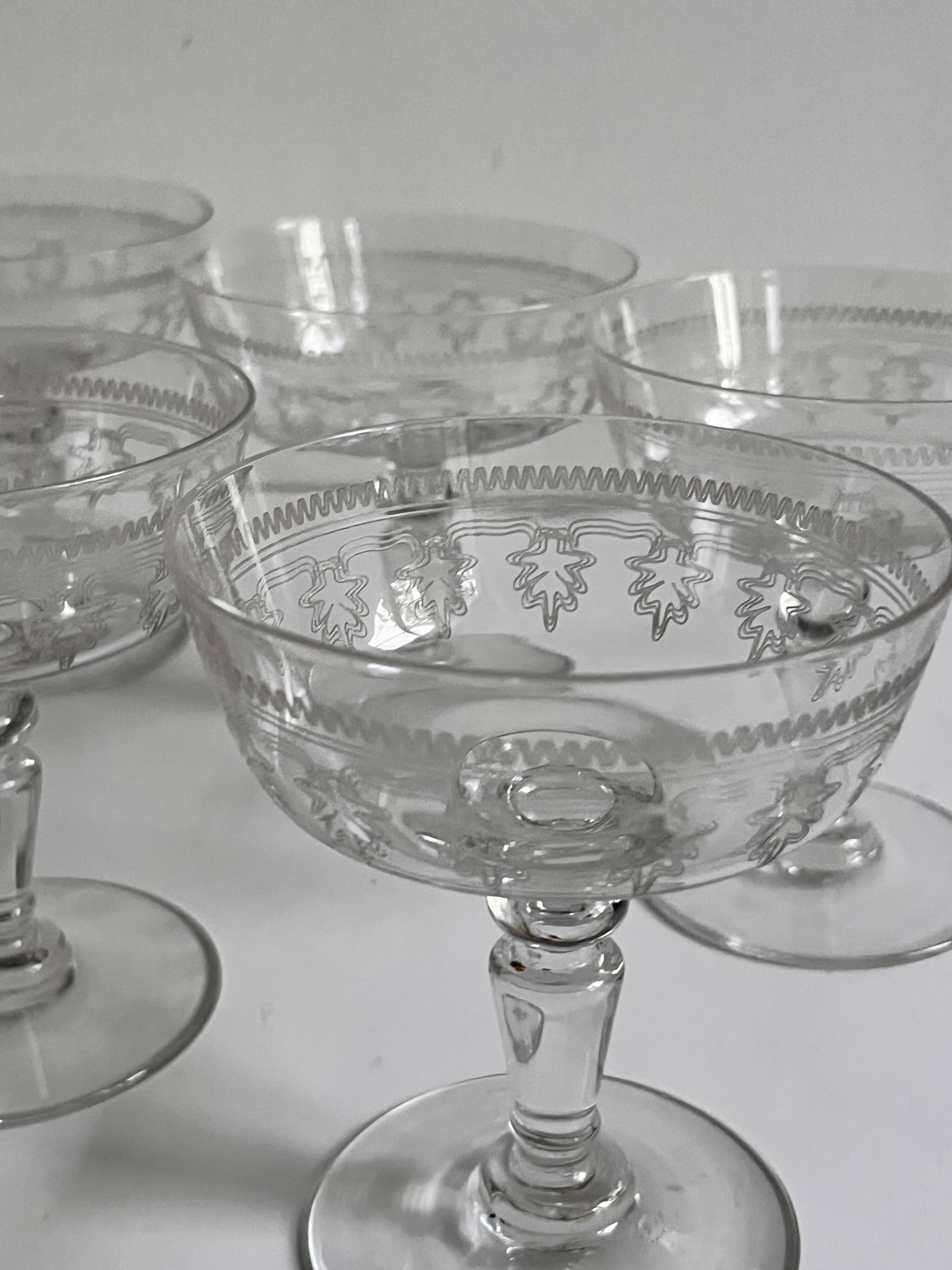Crystal champagne coupes 1930