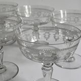Crystal champagne coupes 1930