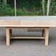 Extendable dining table in solid elm, Maison Regain brutalist 70s.