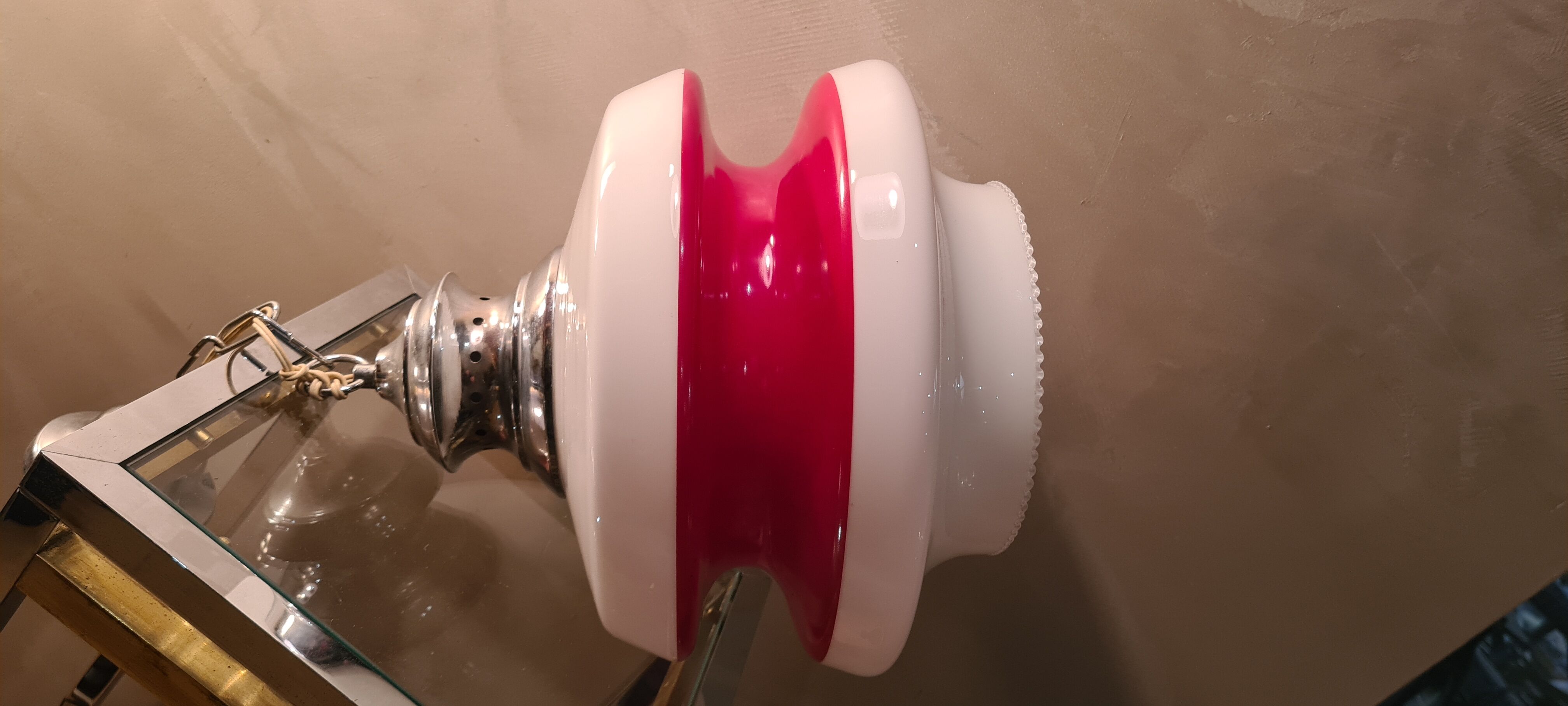 Pendant lamp 1960 to 70 in opaline 2 colors, 30x40