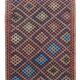 6X10 Bluw & Burgundy Handmade Vintage Kilim Rug, 181x295Cm