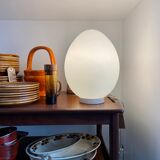 White opaline egg table lamp