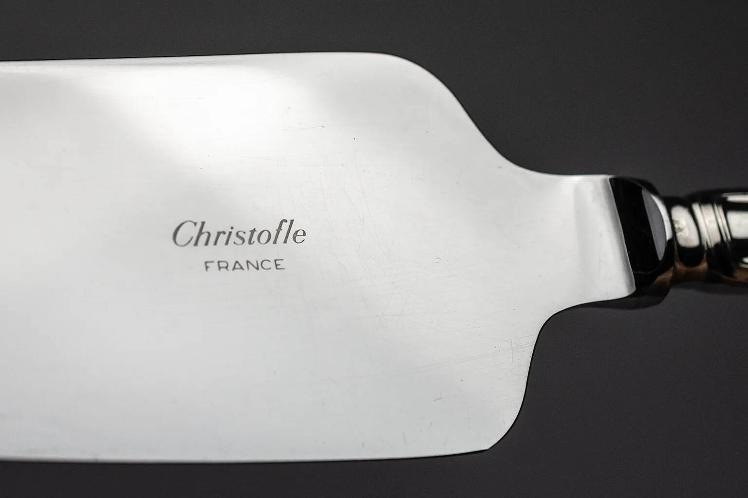 Christofle – Pelle à tarte en métal argenté, modèle Spatours avec écrin d’origine