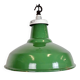 Industrial British Green Enamel Factory Pendant Lamp, 1960s