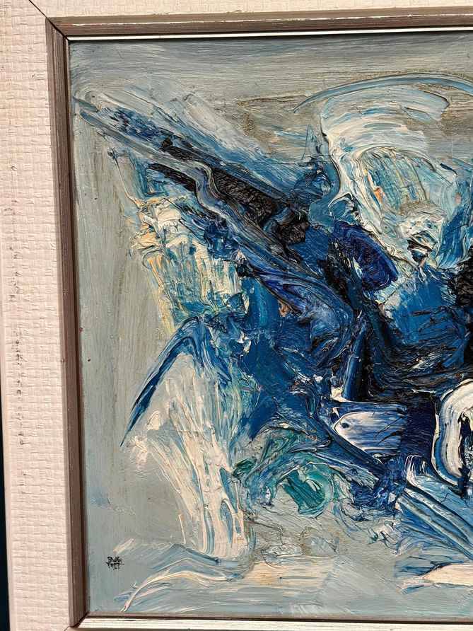 Original Mid Century Swedish Oil On Canvas – “Strummer” By Bo Westberg – Vintage & Framed 70 × 60 Cm