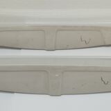 Two wall shelves ceramic glazed white vintage