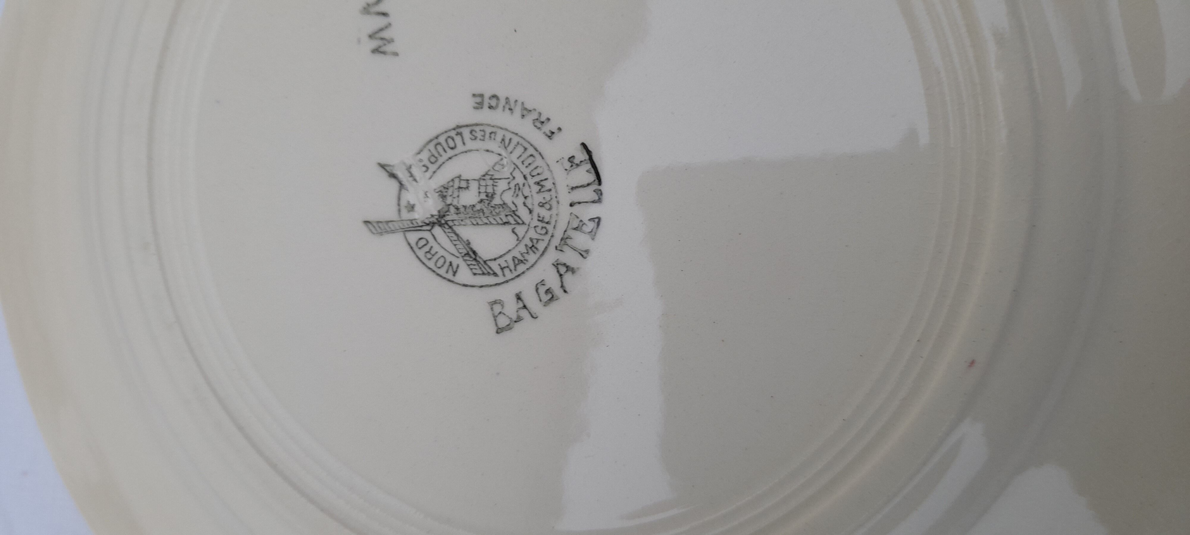 5 earthenware dessert plates Moulin des loups & Hamage model Bagatelle diam 21.5 cm