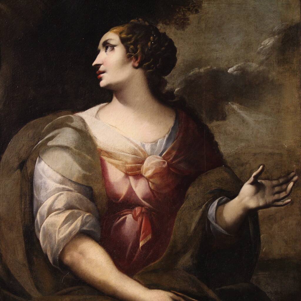 Pair of 17th century Italian paintings, Sibyls