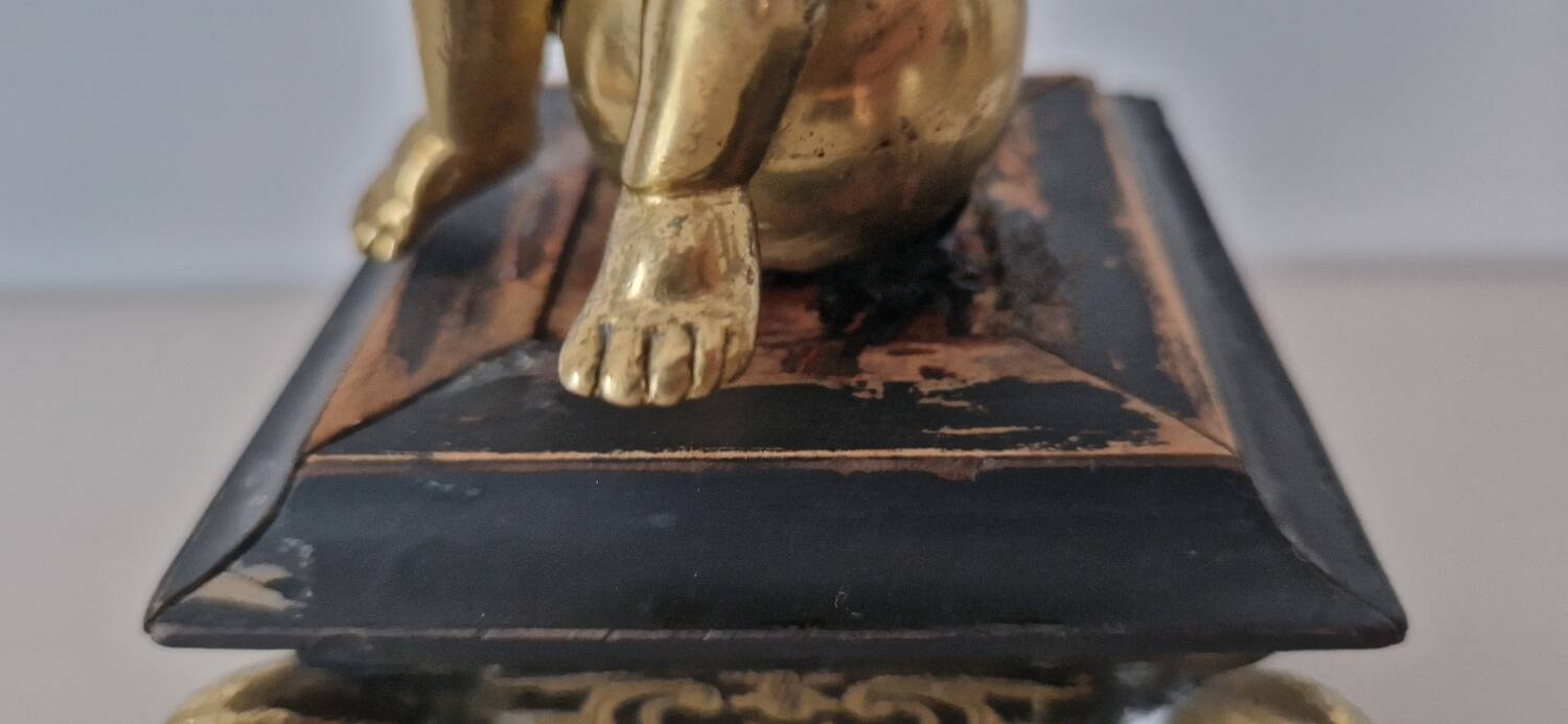 Chandelier laiton et bois style Napoléon III