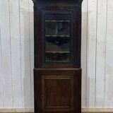 Encoignure anglaise XIXème en noyer, acajou et chêne