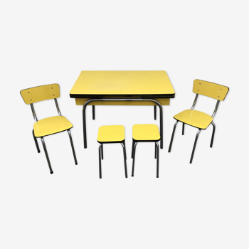 Yellow formica table 50s/60s