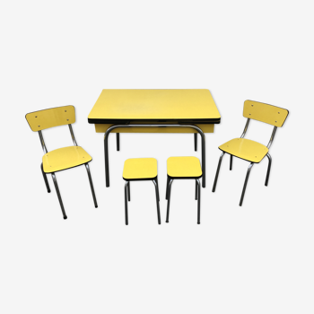 Table formica jaune années 50/60