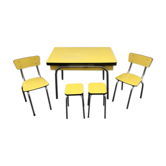 Yellow formica table 50s/60s