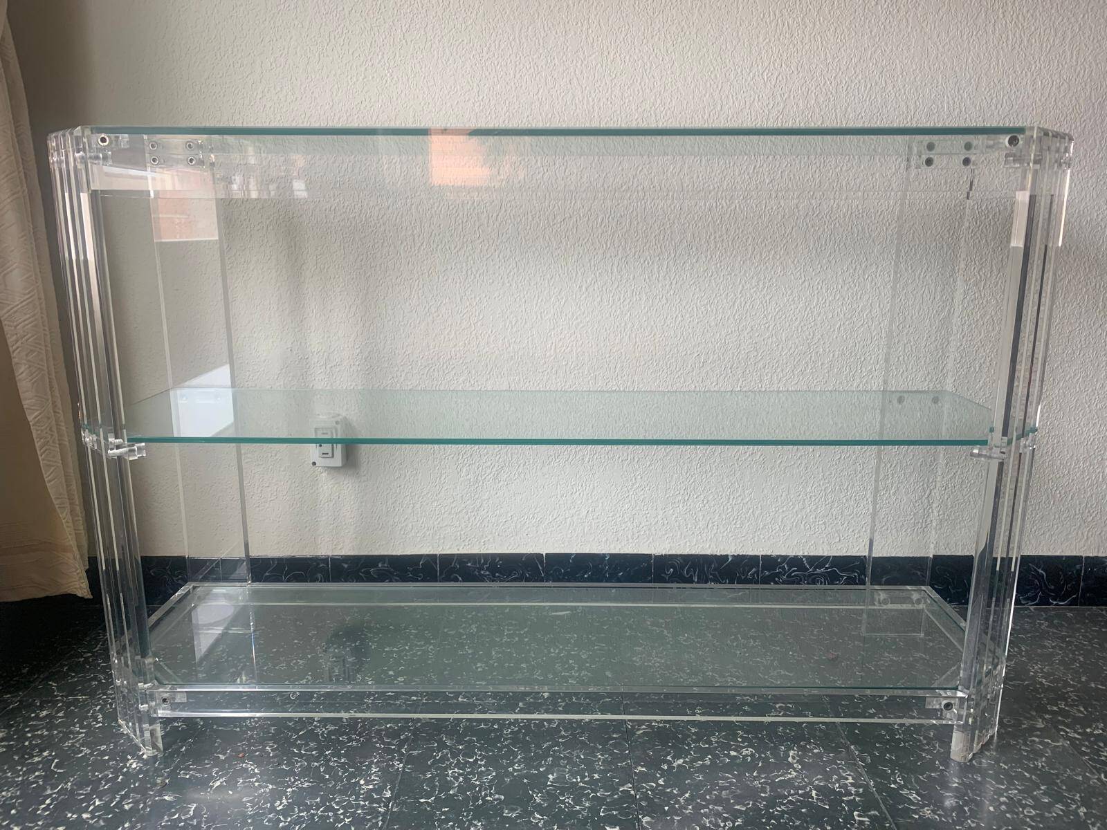 Vintage console made of acrylic and glass