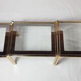 Three trundle tables gilded brass and silver 60s