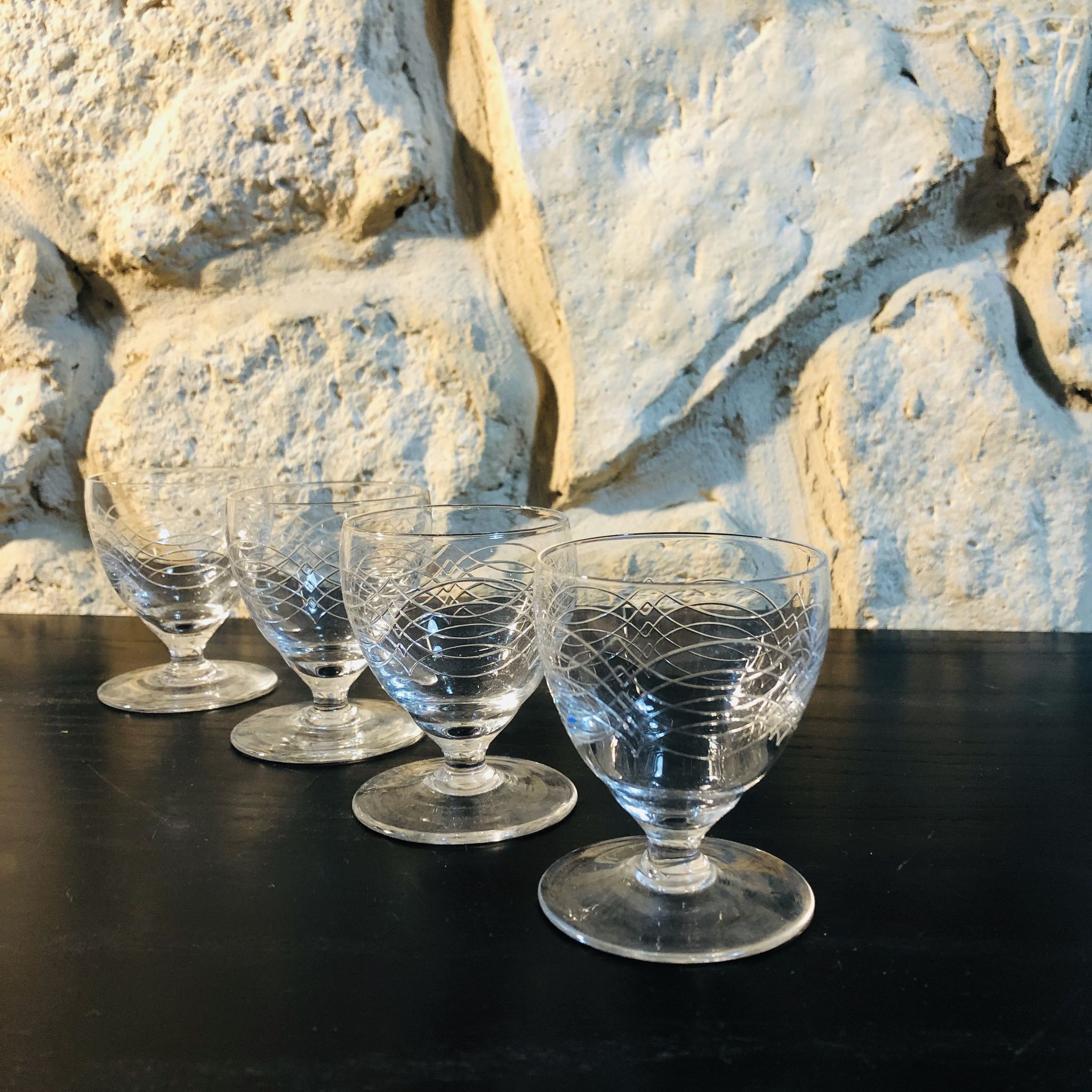 Lot de 4 verres en cristal