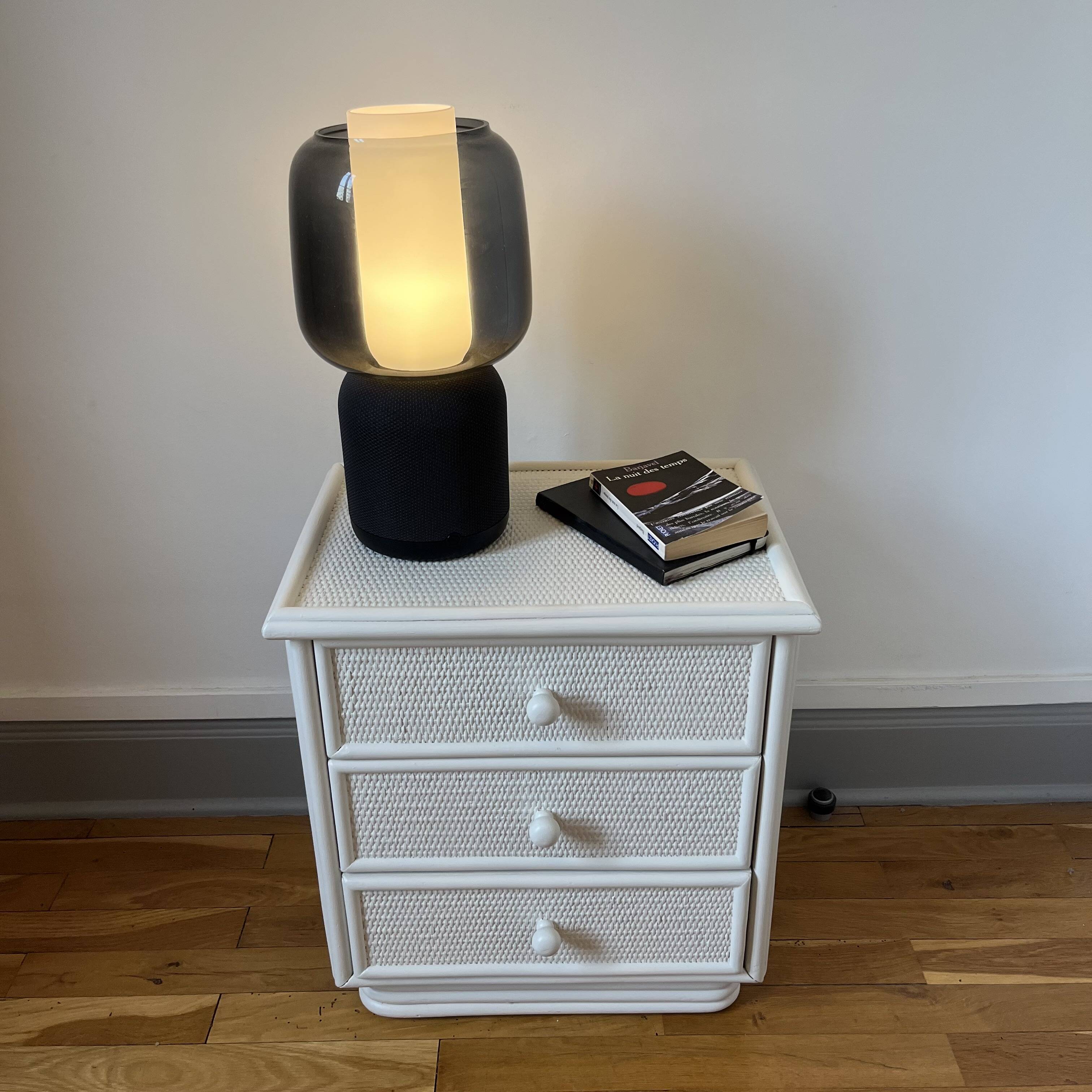 Vintage Rattan bedside table 3 drawers