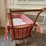 Vichy wooden doll pram bed set